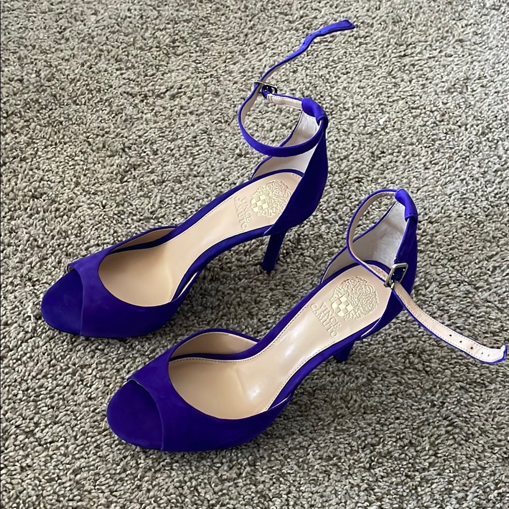 Vince Camuto Vibrant Purple Ankle Strap Heels